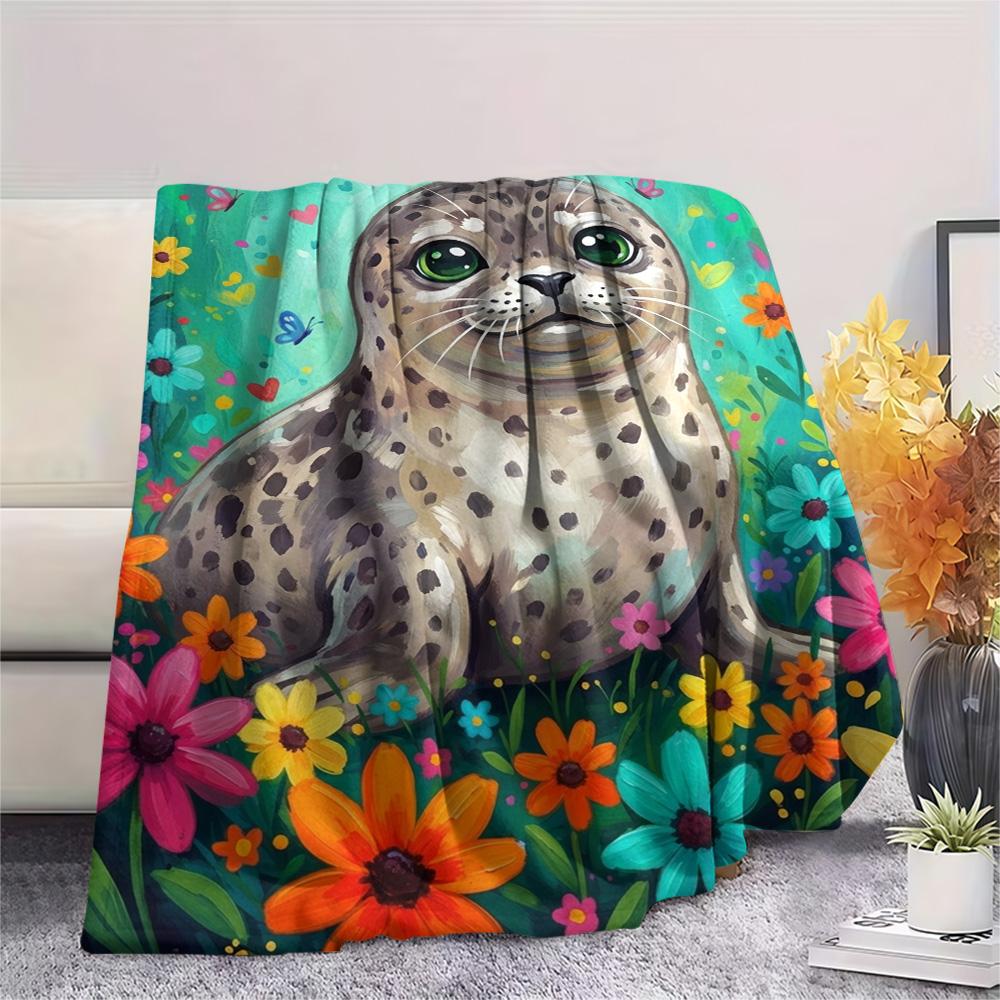 1PC Soft Cute World Print FlAannel Blanket, High quality Comfortable for All Seasons, Home Decor, Warmth and Comfort