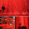 SUNNEST LED Curtain Lights Christmas, 300 LEDs 9.8FT X 9.8FT USB Curtain String Light with 8 Lighting Modes Wall Lights with Remote Control, Twinkle