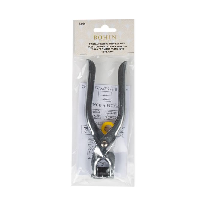 Pince métallique - BOHIN FRANCE - 12 et 14MM - Lot de 5 - Couleur noire - Tissus légers