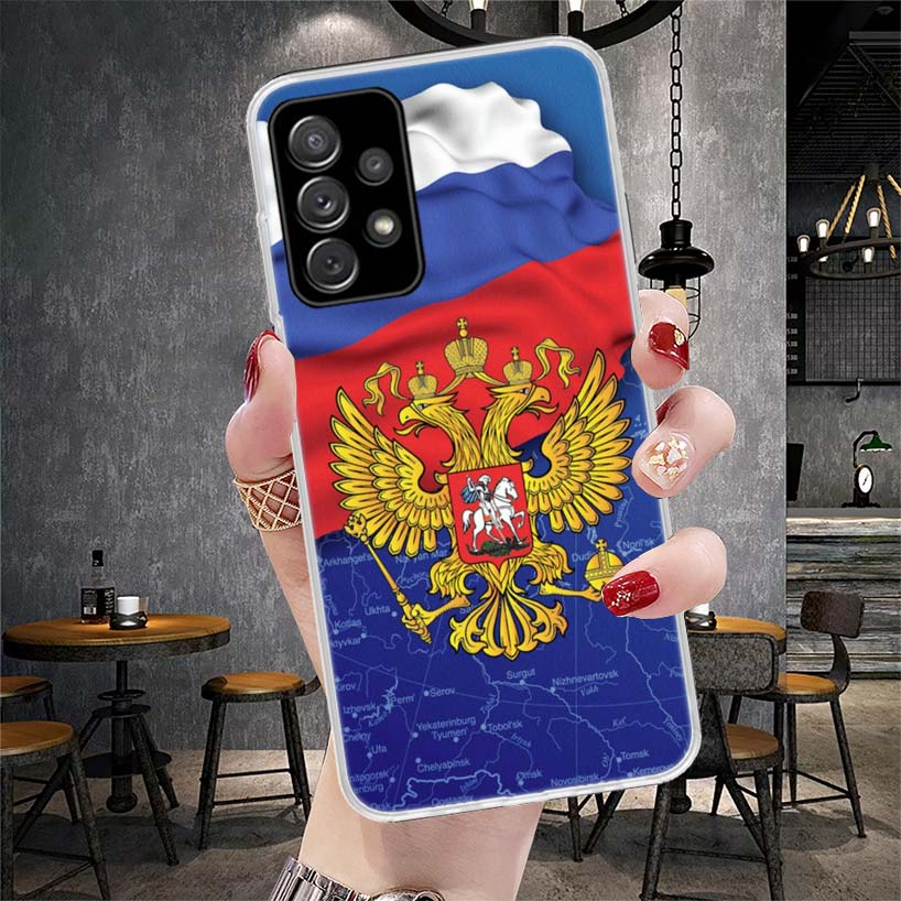 Russia Russian Flags Emblem Soft Phone Case For Samsung Galaxy A13 A14 A15 A16 A17 A53 A54 A55 A56 A57 A33 A34 A35 A36 A37 A23 A