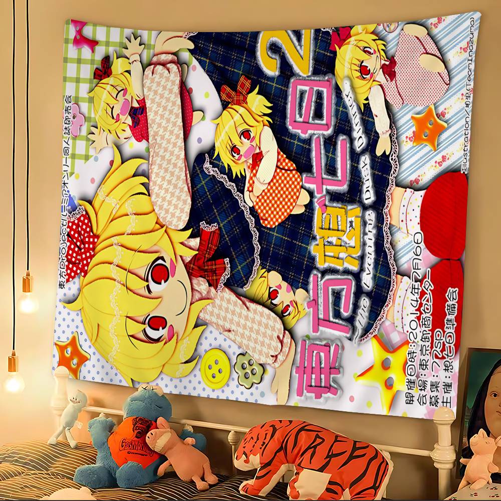 Classic Anime T-Touhou P-Project Game Chart Tapestry Bohemian Wall Tapestries Mandala Wall Art Decor