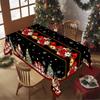 Black Christmas Santa Claus Tablecloth Merry Cristmas Decoration for Home  Winter Holiday Kitchen Dining Table Decor Navidad
