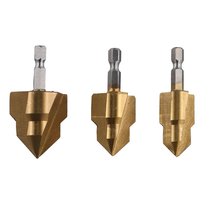 A84X-PPR Lifting,3 Blades Stepped Drill Bit,Hexagon Shank Water Pipe Connection Tool 20/25/32Mm,Plumber Repairing Power Parts