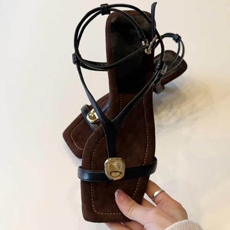 Modă Sandale de Vară cu Toc Înalt Modă Curea cu Cataramă Pantofi cu Toc pentru Femei 2025 Nou Încălțăminte cu Bandă Îngustă pentru Femei Sandale Gladiator cu Curea pe Gleznă