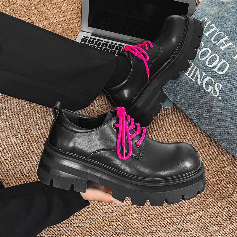 Big head leather shoes men's ins trendy British style platform Martin boots niche design high-end Derby shoes 6115-J