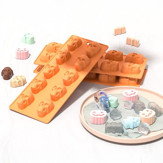 Silicone Chocolate Mold Skull Shape Candy Molds Flexible Baking Mold for Gummy Jelly Ice Cube Fruit Snack