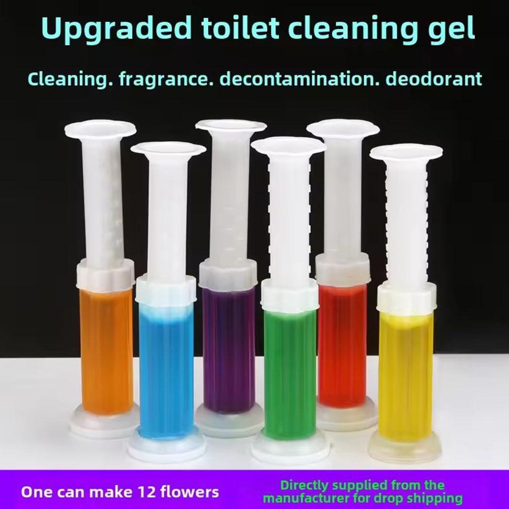 Toilet Cleaner Gel Fresh Flower Toilet Gel Stamp Stops Air Scent Deodorant Bowl and Limescale Freshening Toilet with Stains G4C8