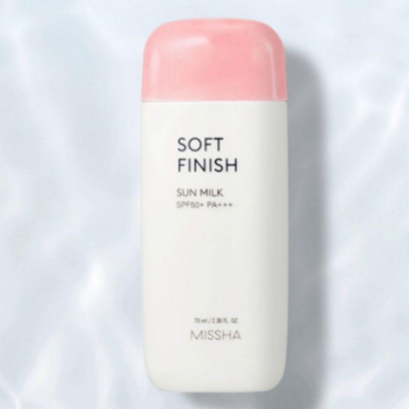 MISSHA בלוק בטוח לכל הגנה חלב שמש בגימור רך SPF50+ PA+++ 70 מ"ל x2 – סט קרם הגנה מט נגד שומניות קל משקל