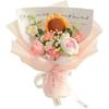Crochet Flowers Bouquet Sunflower Rose : Handmade Knitted Bouquet for Mother's Day Birthday Home Decor Girlfriend (Pink)