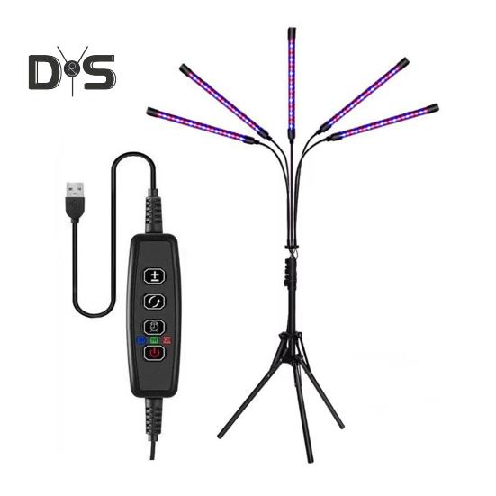 

Светодиодная лампа для выращивания растений с полным спектром, вращение на 360 градусов, регулируемый угол, водонепроницаемый светильник для выращивания растений в помещении чёрный