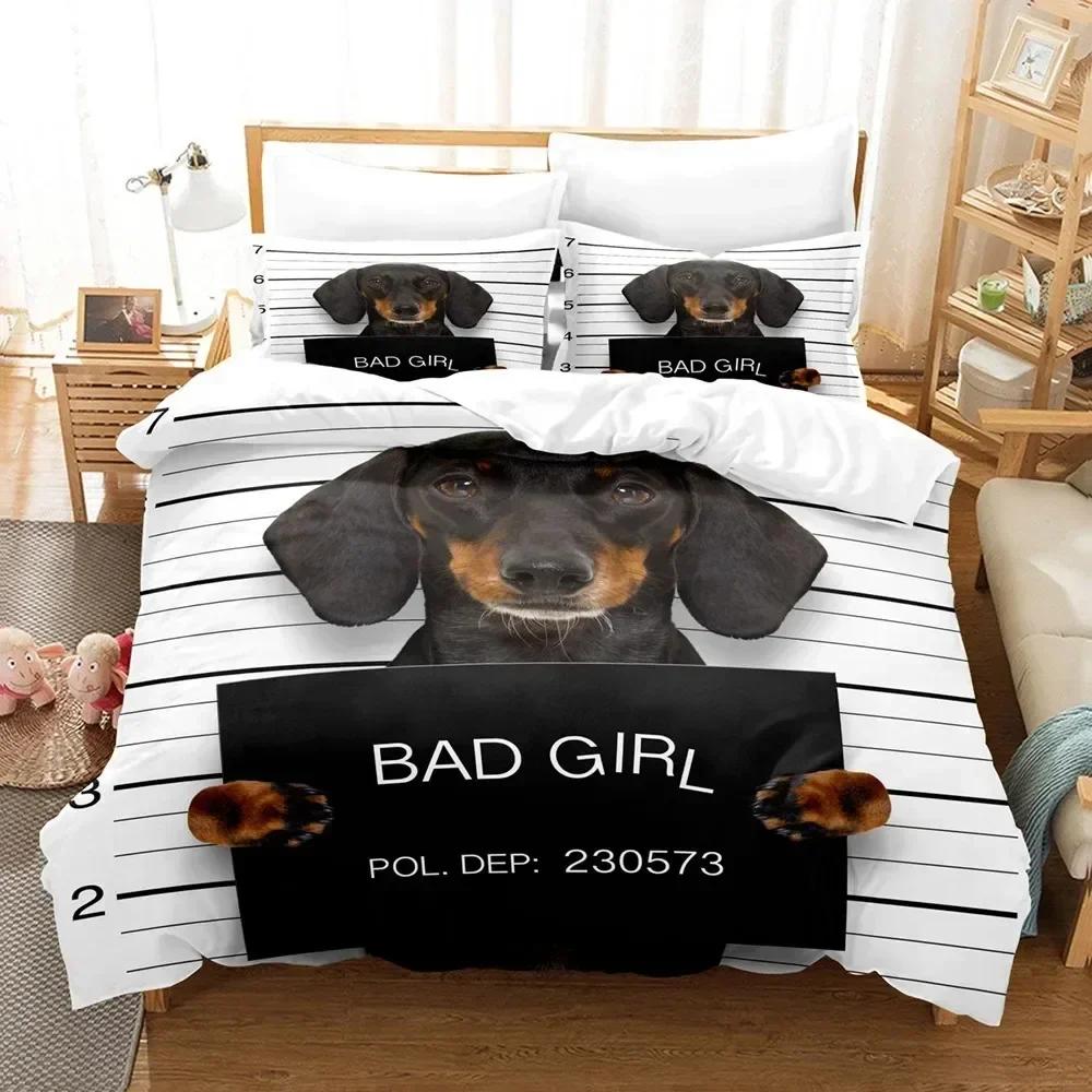 Dog Duvet Cover Cute Dogs Bedding Set Cartoon Puppy Pattern Duvet Cover Set 3D Print Dogs Pattern For Kids Adults