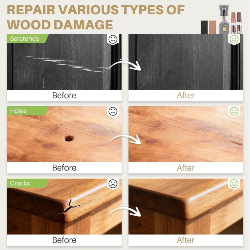 Laminate Board Scratch Pen with ABS Casing, Battery Powered Tool for Light Wear Coverage, Finish Blending, and Indoor Room Repair Use