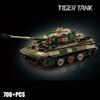 Military WW2 MOC Tiger Heavy Tank Army Main Battle Tank Soldiers Figures Building Blocks Bricks Set For Children Boys Toys Gifts