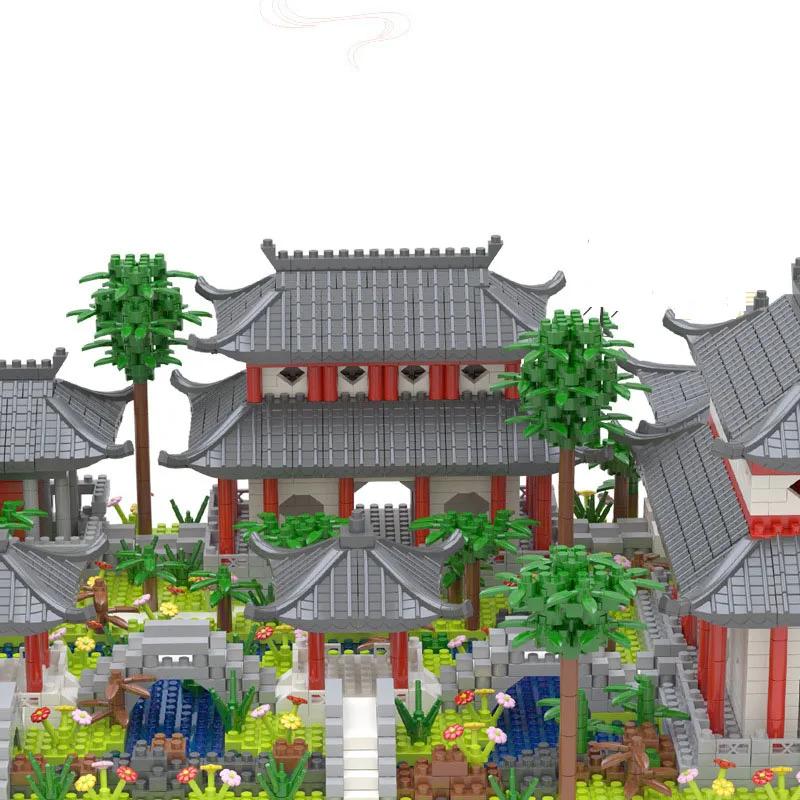 Ancient Suzhou Garden Micro-particle Building Blocks High Difficulty Puzzle Building Blocks Toys Series for Boys and Girls