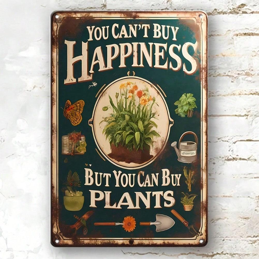 Vintage Metal Sign Plants Quote Wall Decor for Home Garden Cafe Gift