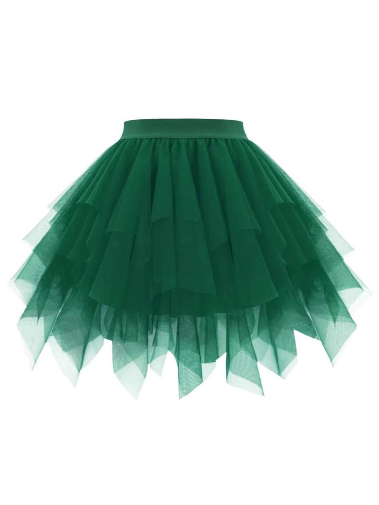 Women's Fluffy Mesh Ruffle Skirt - Short Princess Style
