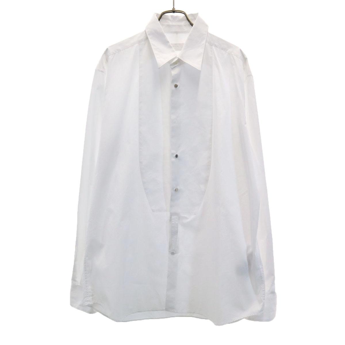 

PRADA сделано в Италии Рукав длинный С двойным воротником Хлопковая рубашка 42 2WAY Мужская Б/у