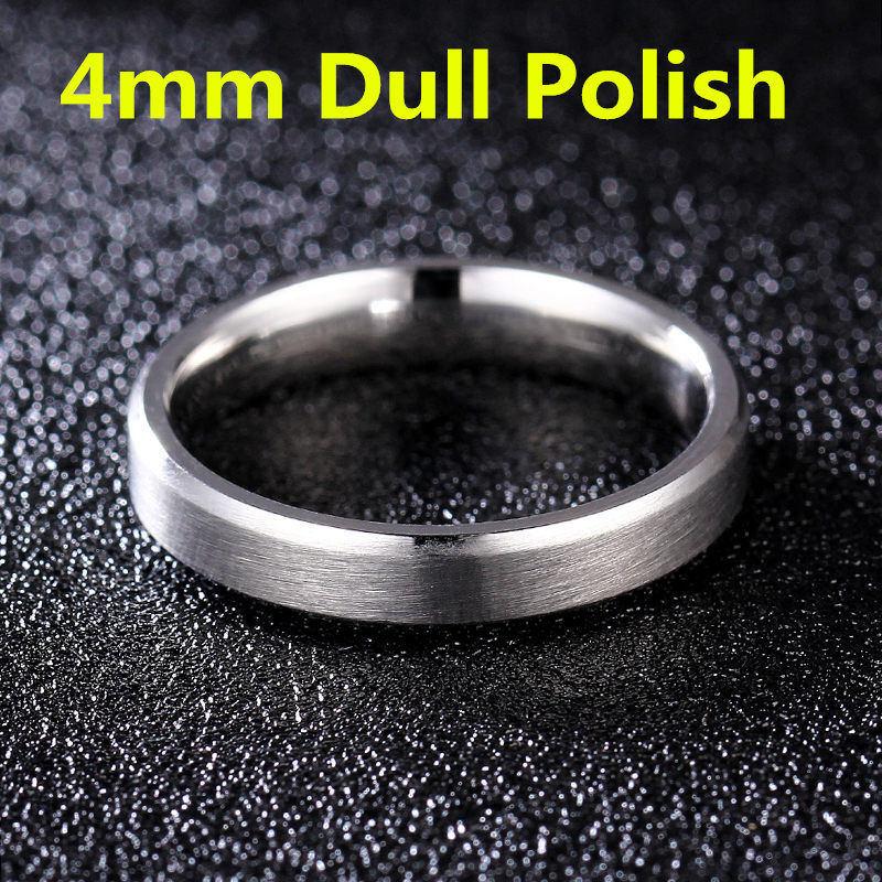 4-8mm Dull Polish Silver Color Titanium Ring For Men and Women Personalized Ring Customize Engraved