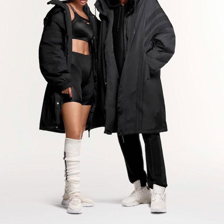 Adidas Ivy Park X  Originals FW23 Solid Color Casual Long Sleeve Parka Unisex Outerwear Black IK9606