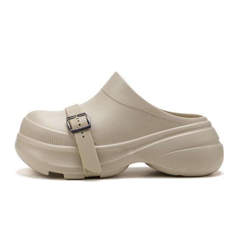 

6.0 Super high heel thick-soled bag head slippers women s summer wear non-slip heightening new high-end beach hole shoes 39-40