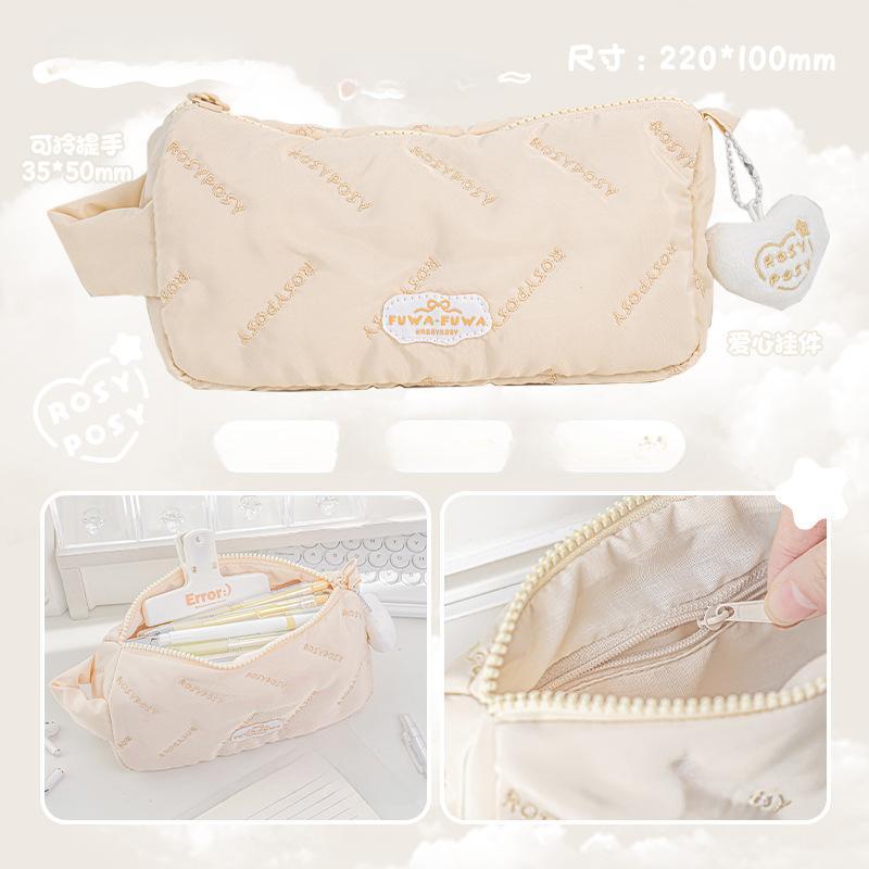 Love Pen Bag Large Capacity Stationery Bag School Supplies Stationery Bag Makeup Bag