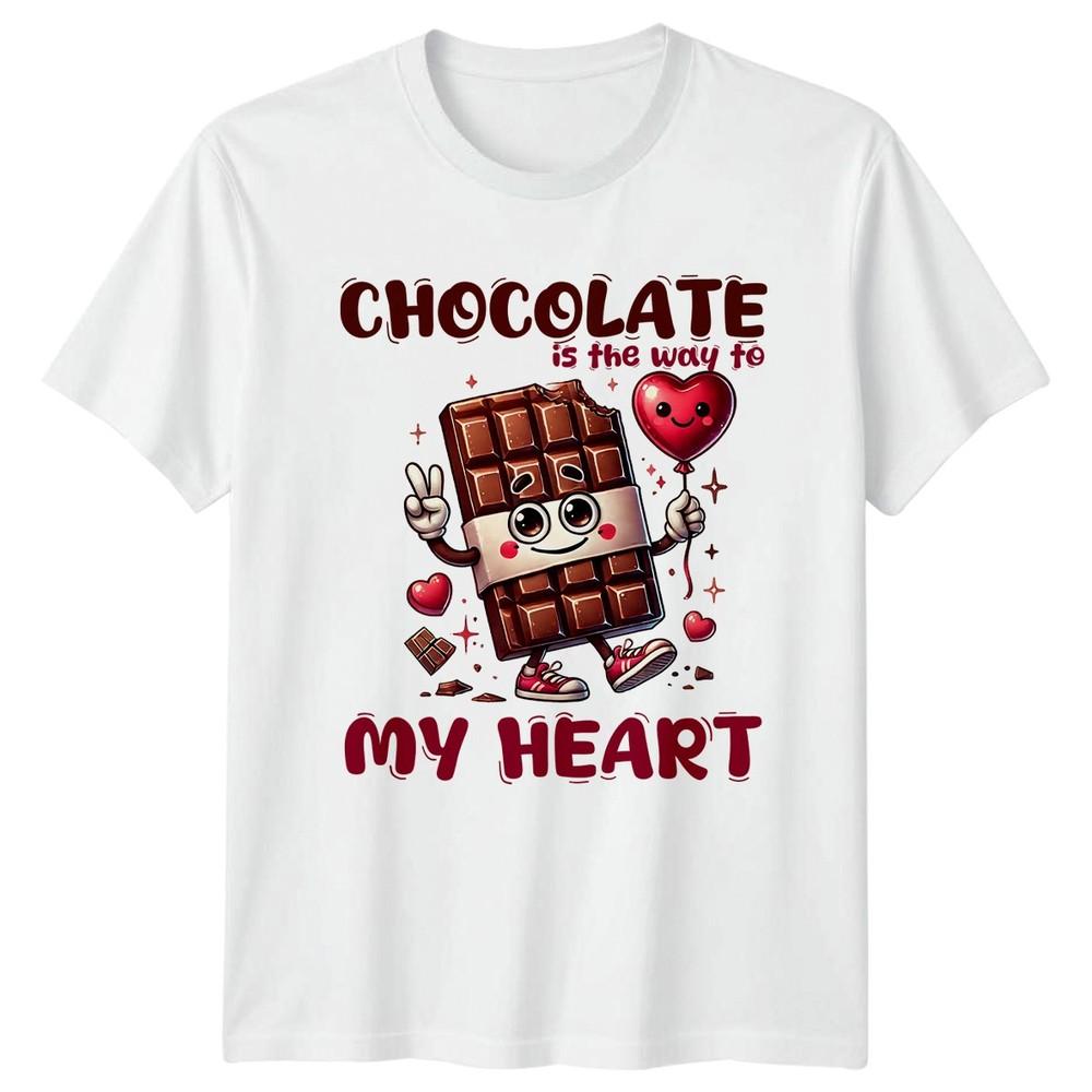 Chocolate Is The Way To My TShirt Kawaii Chocolate Food Drink Valentines Day S