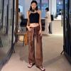 Wide Leg Bukser Jeans Bukser Dame Overall Denim Multi Pocket