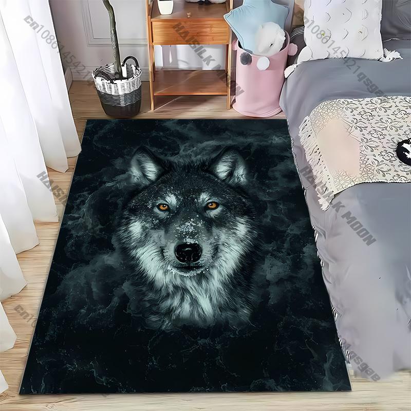 Handsome Wolf Printed Carpet Yoga Mat Game Room Bedroom Beautiful Anti -slip Carpet Rugs Living Room Decoration Chambre