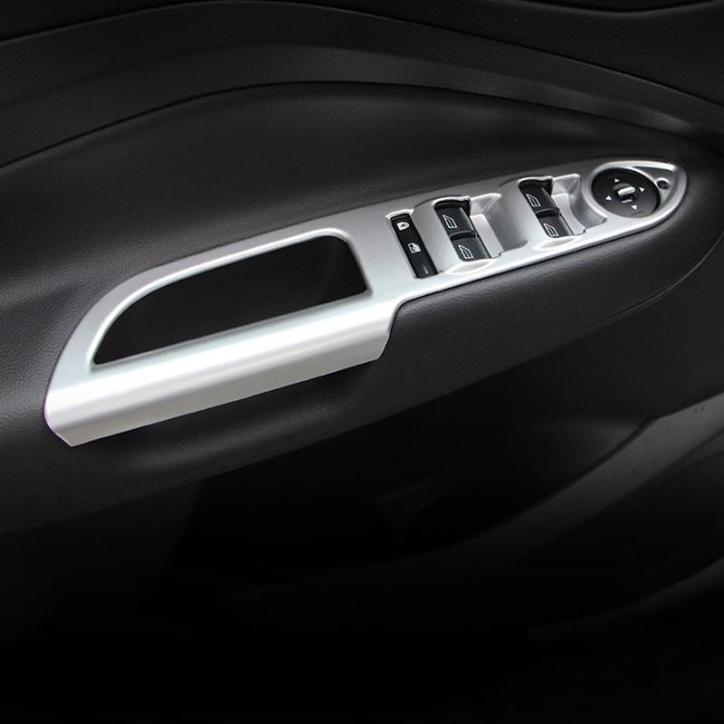 For Ford Escape Kuga LHD 2017 2018  Inner Door Handle Armrest Cover Window Lift Switch Buttons Trims Car Styling Accessories