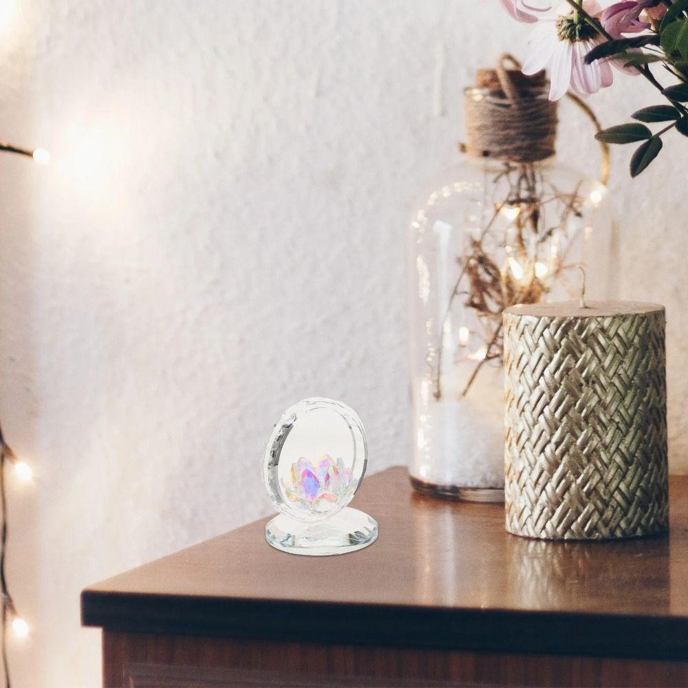 Transparent Lotus Flower Figurine Stable Base Clear Lotus Flower Collectible Wedding Gifts