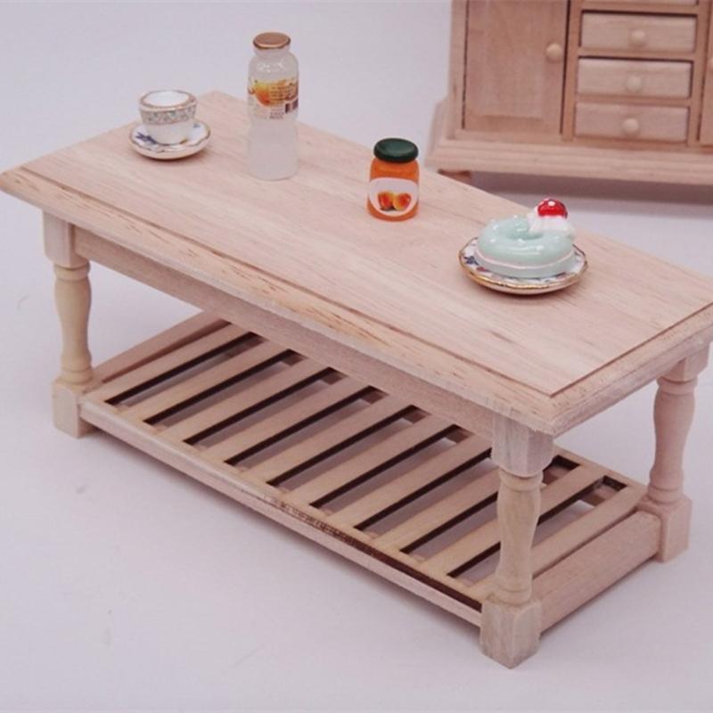 Miniature Sturdy Wood Table for Dollhouses Decoration and Girls' Role Playing Toy In 1 12 Scale Daily Casual Use