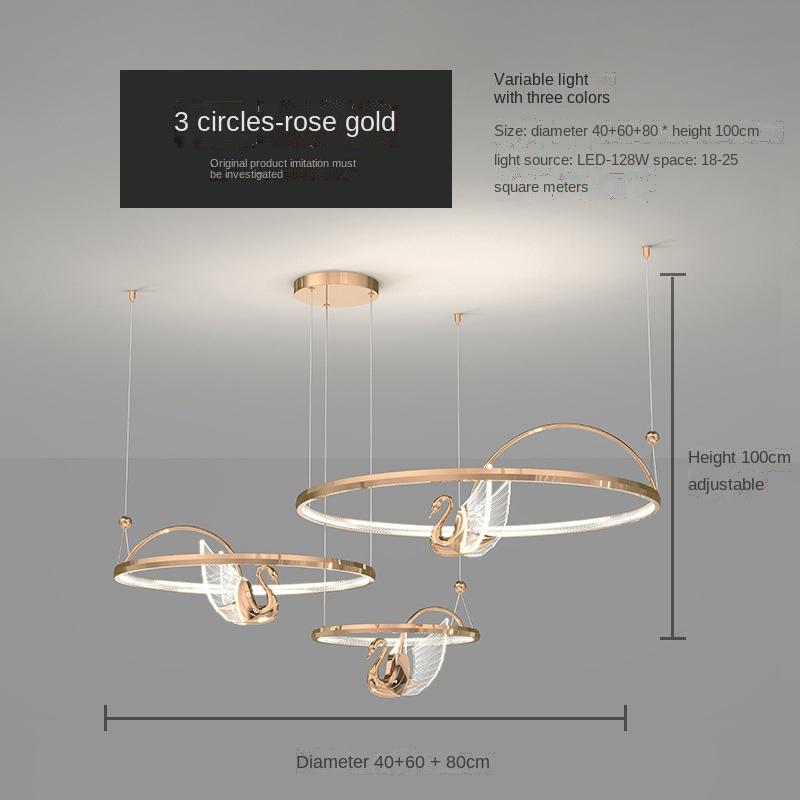 Modern Light Luxury Swan Pendant Lamp Bedroom Bed Duplex Staircase Revolving Lamp Dining Hall Corridor Porch Bar Pendant Light