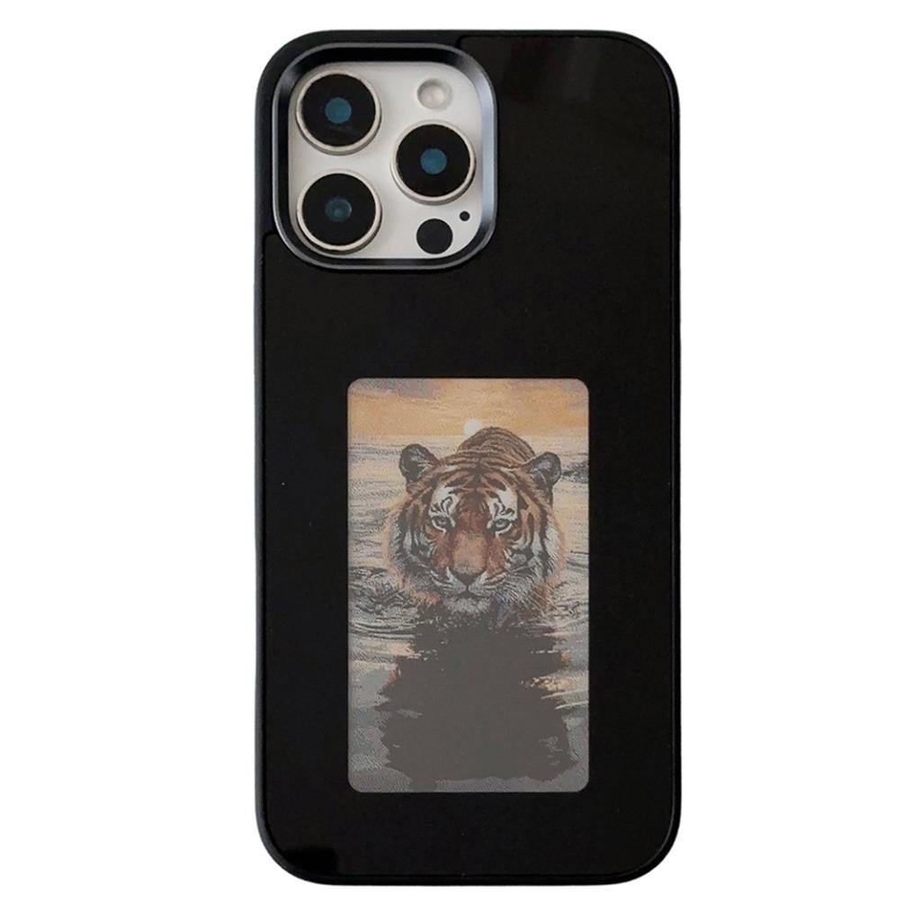 For iPhone 16 Pro Max E Ink Phone Case 4-Color Screen,DIY Wireless NFC Photo Display