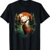 Hirsch Wildtier Landschaft Kunstwerk Motiv Tierliebhaber Natur T-Shirt