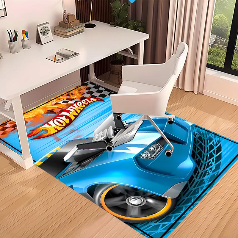 Hot Wheels logo Printed Absorbent Washable Carpet, Non-Slip Bathroom Mats, Kitchen Rugs, Yoga Mat,Living Room Entrance, Camping Picnic Rugs