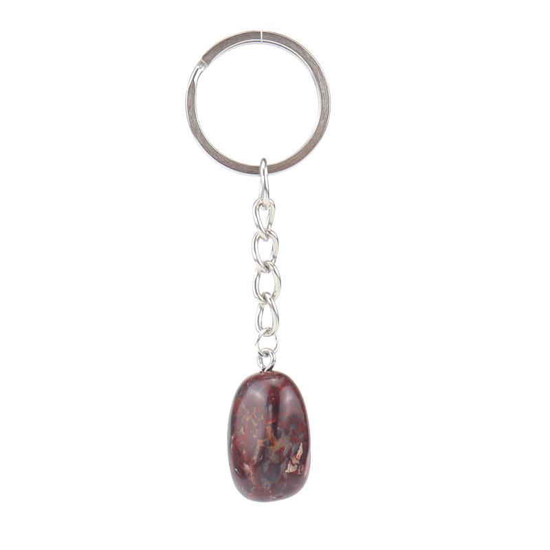 Natural Stone Irregular Stone Agate Crystal Keychain Pendant Bag Buckle Key Chain K02