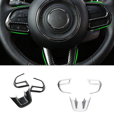 For Renegade 2015-2022 for Jeep Compass 2017-2020 ABS Car Interior Sticker Steering Wheel Trim Cover Decoration