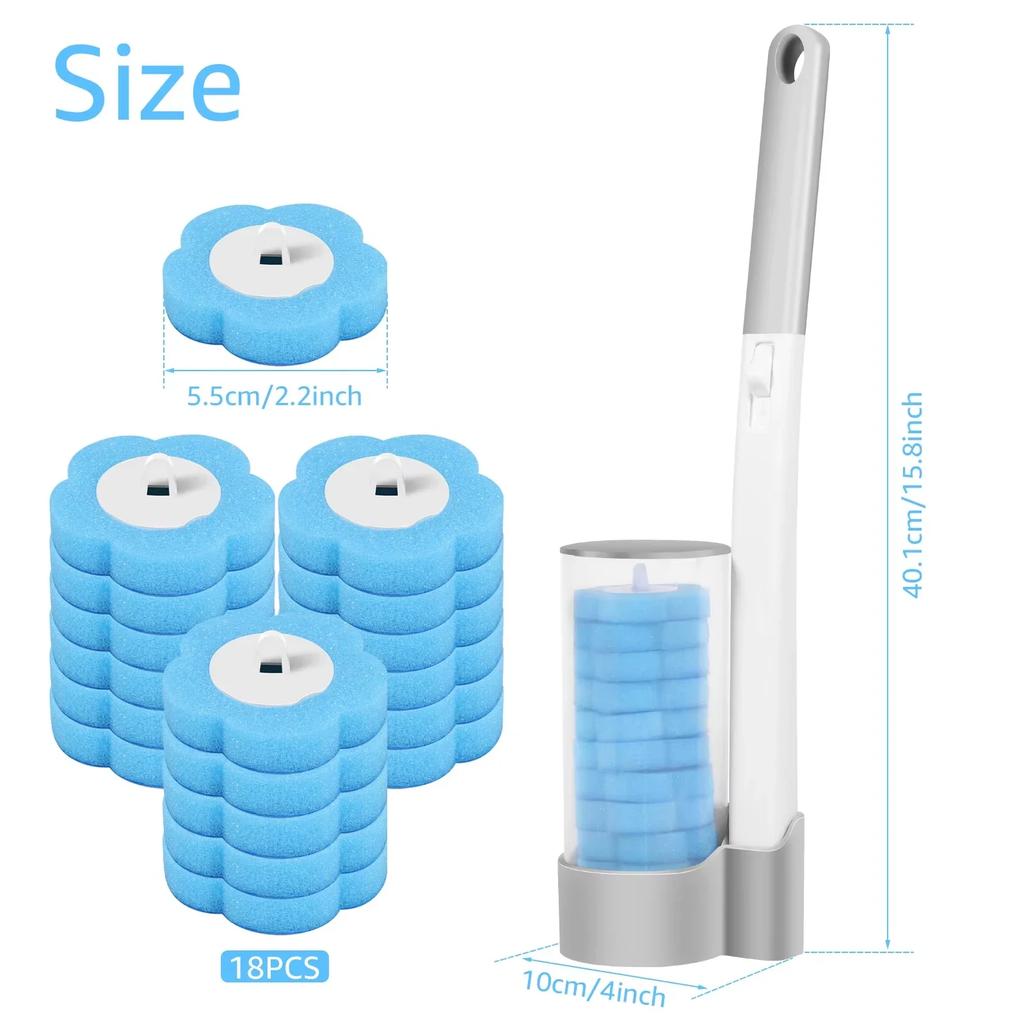 12/18 Pcs Toilet Brush Disposable Replacement Head Cleaning Kit Toilet Bowl Brush Long Handle Wc Accessories Tool