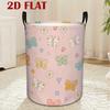 1pc Round Printed Laundry Basket - 2D Flat Design with Butterfly Pattern, Foldable for Bedroom, Bathroom & Dorm Organization of Clothes and Toys, Wash