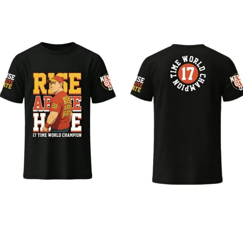 

WWE John Senna 17-time Champion Beyond Hate Men s and Women s Cotton Short Sleeve T-Shirt Top Summer Transparent S