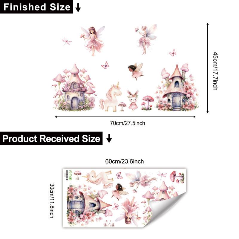 Cute Fairy Reading Wall Sticker For Baby Girls Nursary Room Kids Room Background Children's Room Wall Decals