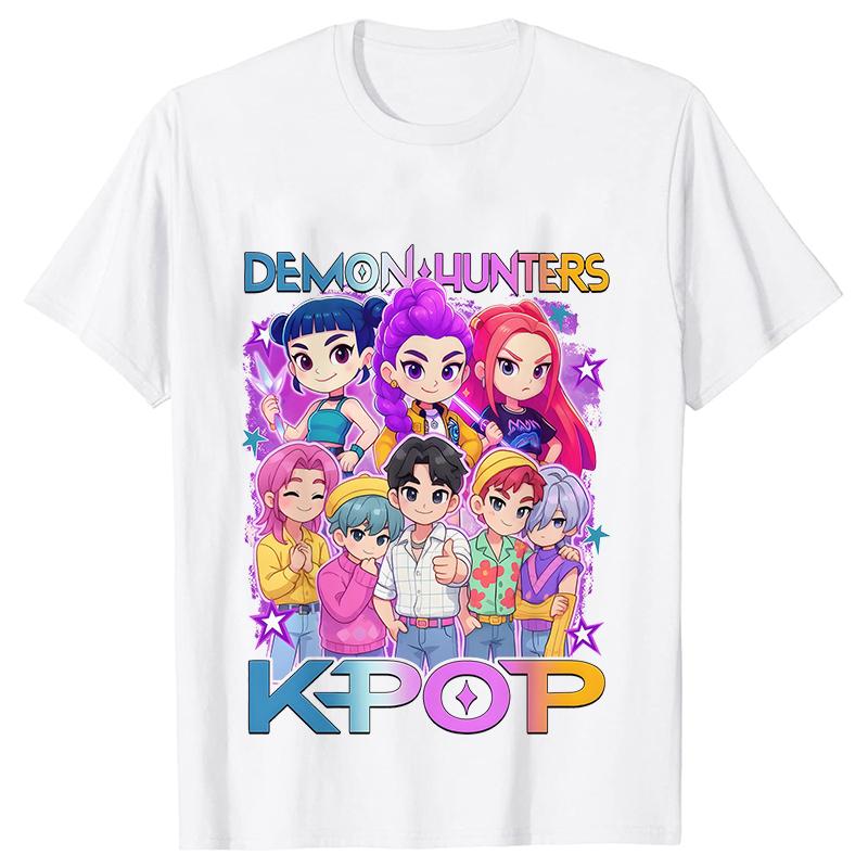 Women's T-shirt Clothing Kpop Demon Hunter Huntrx Graphic Tops Female T Shirt Fashion Korean Casual Harajuku Short Sleeve Tees