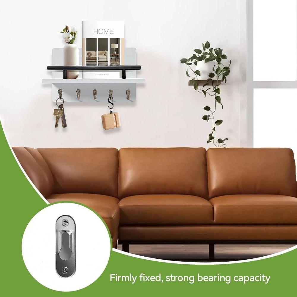 Floating Shelf Wall Hat Hanger Retro Coat Hook Multifunctional Wooden Key Holder  Home Decor
