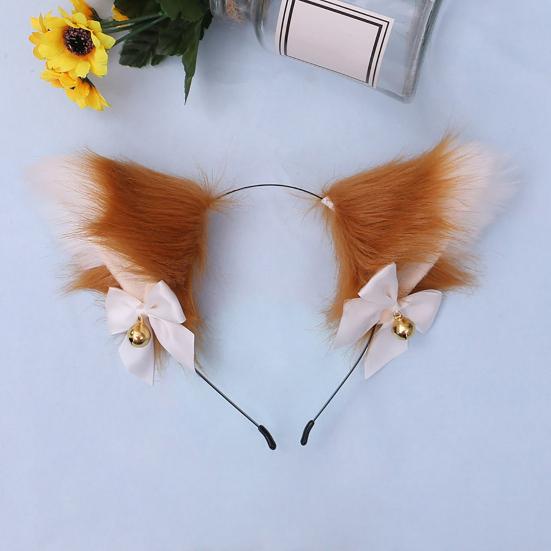 Simulation Animal Plush Ear Design Headwear Cosplay Party Decor Prop with Bell