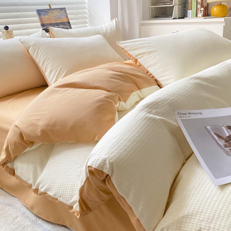 2025 All-Season Home Textile Bedding Set: Bed Sheet, Duvet Cover, Quilt Cover for Student Dorms - 3-Piece Set