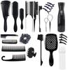 27Pcs Professional Hair Brush Set, Hair Styling Comb Kit with Continuous Spray Bottle, Scalp Massage Shampoo Brush for Salon