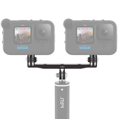 HSU GoPro Halterungsadapter Doppel-Aluminium Dual-Halterung Action-Kamera Zubehör für GoPro Hero Osmo AKASO Brave EK7000 V50 Action-Kameras Verbessert