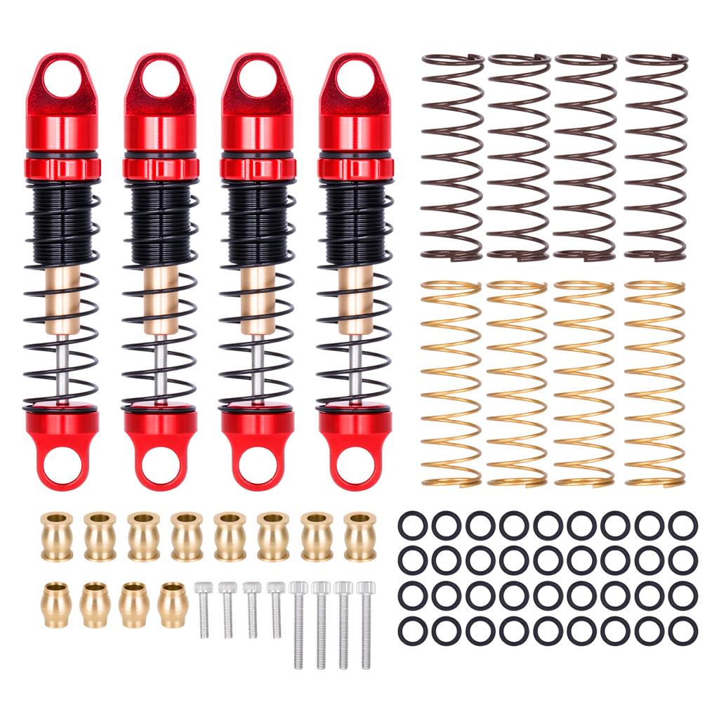 Axial SCX30 Aluminum Shock Absorber Set, 28.5mm with 3 Spring Rates, Full Car Kit for Performance Upgrade