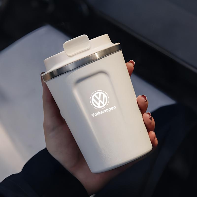 2026 Hot For Volkswagen VW Car Portable Coffee Cup Laser Car Logo Insulated Mug For Volkswagen VW Polo Golf T5 Caddy T4 Touran G