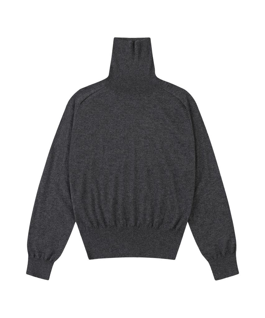Siyajyu Sikn2129 Cashmere Blend Turtleneck Knit_Charcoal